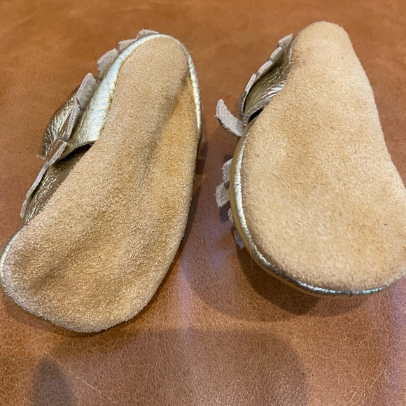 New gold leather booties - Picture 2 of 3